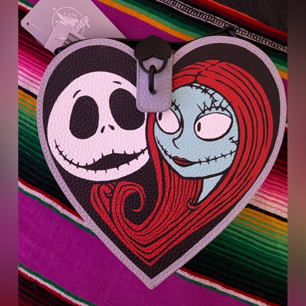 Nightmare Before Christmas Heart-Shaped Purse w/ Jack & Sally